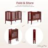 imageDream On Me FullSize 2in1 Folding Baby Crib in Natural GreenGuard Gold ampamp JPMA Portable Patented Quick Folding System Strong Wheels 2 Adjustable Mattress HeightsCherry