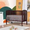 imageDream On Me FullSize 2in1 Folding Baby Crib in Natural GreenGuard Gold ampamp JPMA Portable Patented Quick Folding System Strong Wheels 2 Adjustable Mattress HeightsEspresso