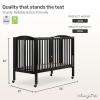 imageDream On Me FullSize 2in1 Folding Baby Crib in Natural GreenGuard Gold ampamp JPMA Portable Patented Quick Folding System Strong Wheels 2 Adjustable Mattress HeightsBlack