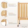 imageDream On Me FullSize 2in1 Folding Baby Crib in Natural GreenGuard Gold ampamp JPMA Portable Patented Quick Folding System Strong Wheels 2 Adjustable Mattress HeightsNatural
