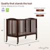 imageDream On Me FullSize 2in1 Folding Baby Crib in Natural GreenGuard Gold ampamp JPMA Portable Patented Quick Folding System Strong Wheels 2 Adjustable Mattress HeightsEspresso