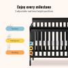 imageDream On Me Jayden 4in1 Mini Convertible Baby Crib and Changer in Seagrass Greenguard Gold Certified NonToxic Finish New Zealand Pinewood 1quot Mattress PadBlack