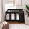 imageDream On Me Jayden 4in1 Mini Convertible Baby Crib and Changer in Seagrass Greenguard Gold Certified NonToxic Finish New Zealand Pinewood 1quot Mattress PadBlack