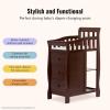 imageDream On Me Jayden 4in1 Mini Convertible Baby Crib and Changer in Seagrass Greenguard Gold Certified NonToxic Finish New Zealand Pinewood 1quot Mattress PadEspresso