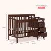 imageDream On Me Jayden 4in1 Mini Convertible Baby Crib and Changer in Seagrass Greenguard Gold Certified NonToxic Finish New Zealand Pinewood 1quot Mattress PadEspresso