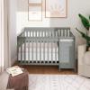 imageDream On Me Jayden 4in1 Mini Convertible Baby Crib and Changer in Seagrass Greenguard Gold Certified NonToxic Finish New Zealand Pinewood 1quot Mattress PadSeagrass