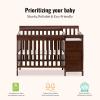 imageDream On Me Jayden 4in1 Mini Convertible Baby Crib and Changer in Seagrass Greenguard Gold Certified NonToxic Finish New Zealand Pinewood 1quot Mattress PadEspresso