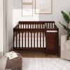 imageDream On Me Jayden 4in1 Mini Convertible Baby Crib and Changer in Seagrass Greenguard Gold Certified NonToxic Finish New Zealand Pinewood 1quot Mattress PadEspresso