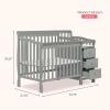 imageDream On Me Jayden 4in1 Mini Convertible Baby Crib and Changer in Seagrass Greenguard Gold Certified NonToxic Finish New Zealand Pinewood 1quot Mattress PadSeagrass