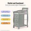 imageDream On Me Jayden 4in1 Mini Convertible Baby Crib and Changer in Seagrass Greenguard Gold Certified NonToxic Finish New Zealand Pinewood 1quot Mattress PadSeagrass