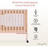 imageDream On Me Quinn FullSize Portable Baby Crib in White GreenGuard Gold ampamp JPMA Patented Quick Fold System Adjustable Mattress Support Smooth Wheels Compact Design Safe Sleep AssurancePink