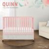 imageDream On Me Quinn FullSize Portable Baby Crib in White GreenGuard Gold ampamp JPMA Patented Quick Fold System Adjustable Mattress Support Smooth Wheels Compact Design Safe Sleep AssurancePink
