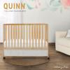 imageDream On Me Quinn FullSize Portable Baby Crib in White GreenGuard Gold ampamp JPMA Patented Quick Fold System Adjustable Mattress Support Smooth Wheels Compact Design Safe Sleep AssuranceNatural