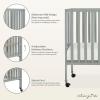 imageDream On Me Quinn FullSize Portable Baby Crib in White GreenGuard Gold ampamp JPMA Patented Quick Fold System Adjustable Mattress Support Smooth Wheels Compact Design Safe Sleep AssuranceCool Grey