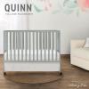 imageDream On Me Quinn FullSize Portable Baby Crib in White GreenGuard Gold ampamp JPMA Patented Quick Fold System Adjustable Mattress Support Smooth Wheels Compact Design Safe Sleep AssuranceCool Grey
