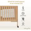 imageDream On Me Quinn FullSize Portable Baby Crib in White GreenGuard Gold ampamp JPMA Patented Quick Fold System Adjustable Mattress Support Smooth Wheels Compact Design Safe Sleep AssuranceNatural