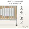 imageDream On Me Quinn FullSize Portable Baby Crib in White GreenGuard Gold ampamp JPMA Patented Quick Fold System Adjustable Mattress Support Smooth Wheels Compact Design Safe Sleep AssuranceCool Grey