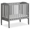 imageDream On Me 2in1 Folding Portable Compact Mini Baby Crib in White GreenGuard Gold ampamp JPMA US Patented Flat Folding System Locking Wheels 1 Mattress Pad SpaceSaving Quck Fold Easy StorageStorm Grey