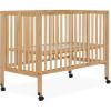 imageDream On Me Quinn FullSize Portable Baby Crib in White GreenGuard Gold ampamp JPMA Patented Quick Fold System Adjustable Mattress Support Smooth Wheels Compact Design Safe Sleep AssuranceNatural