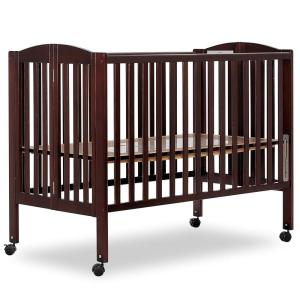 imageDream On Me FullSize 2in1 Folding Baby Crib in Natural GreenGuard Gold ampamp JPMA Portable Patented Quick Folding System Strong Wheels 2 Adjustable Mattress HeightsEspresso