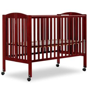 imageDream On Me FullSize 2in1 Folding Baby Crib in Natural GreenGuard Gold ampamp JPMA Portable Patented Quick Folding System Strong Wheels 2 Adjustable Mattress HeightsCherry