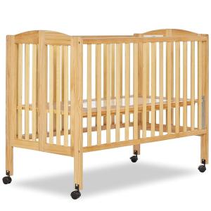 imageDream On Me FullSize 2in1 Folding Baby Crib in Natural GreenGuard Gold ampamp JPMA Portable Patented Quick Folding System Strong Wheels 2 Adjustable Mattress HeightsNatural