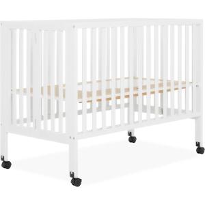 imageDream On Me Quinn FullSize Portable Baby Crib in White GreenGuard Gold ampamp JPMA Patented Quick Fold System Adjustable Mattress Support Smooth Wheels Compact Design Safe Sleep AssuranceWhite