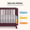 imageDream On Me Hygge 5in1 Convertible FullSize Baby Crib in Sea Grass ampamp Vintage Oak GreenGuard Gold ampamp JPMA Converts to Toddler Day ampamp FullSize Bed Adjustable Mattress Heights Modern NurseryAuburn