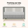 imageDream On Me Hygge 5in1 Convertible FullSize Baby Crib in Sea Grass ampamp Vintage Oak GreenGuard Gold ampamp JPMA Converts to Toddler Day ampamp FullSize Bed Adjustable Mattress Heights Modern NurserySea Grass  Voak