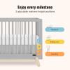 imageDream On Me Hygge 5in1 Convertible FullSize Baby Crib in Sea Grass ampamp Vintage Oak GreenGuard Gold ampamp JPMA Converts to Toddler Day ampamp FullSize Bed Adjustable Mattress Heights Modern NurseryPebble Grey Vintage