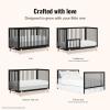imageDream On Me Hygge 5in1 Convertible FullSize Baby Crib in Sea Grass ampamp Vintage Oak GreenGuard Gold ampamp JPMA Converts to Toddler Day ampamp FullSize Bed Adjustable Mattress Heights Modern NurseryMatte Black Vintage