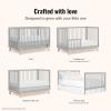 imageDream On Me Hygge 5in1 Convertible FullSize Baby Crib in Sea Grass ampamp Vintage Oak GreenGuard Gold ampamp JPMA Converts to Toddler Day ampamp FullSize Bed Adjustable Mattress Heights Modern NurseryPebble Grey Vintage