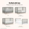 imageDream On Me Hygge 5in1 Convertible FullSize Baby Crib in Sea Grass ampamp Vintage Oak GreenGuard Gold ampamp JPMA Converts to Toddler Day ampamp FullSize Bed Adjustable Mattress Heights Modern NurserySea Grass  Voak