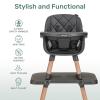 imageDream On Me Luna 4in1 Convertible Baby High Chair in Black Transforms into Booster Toddler Seat ampamp Table Set Adjustable and Removable Tray Portable High ChairBlack