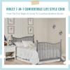 imageDream On Me Violet 7In1 Convertible Life Style Crib In White Greenguard Gold Certified 4 Mattress Height Settings Made Of Sustainable New Zealand PinewoodStorm Grey
