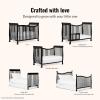 imageDream On Me Violet 7In1 Convertible Life Style Crib In White Greenguard Gold Certified 4 Mattress Height Settings Made Of Sustainable New Zealand PinewoodBlack