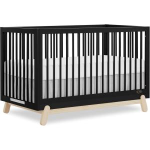 imageDream On Me Hygge 5in1 Convertible FullSize Baby Crib in Sea Grass ampamp Vintage Oak GreenGuard Gold ampamp JPMA Converts to Toddler Day ampamp FullSize Bed Adjustable Mattress Heights Modern NurseryMatte Black Vintage