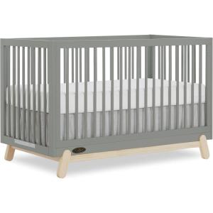 imageDream On Me Hygge 5in1 Convertible FullSize Baby Crib in Sea Grass ampamp Vintage Oak GreenGuard Gold ampamp JPMA Converts to Toddler Day ampamp FullSize Bed Adjustable Mattress Heights Modern NurserySea Grass  Voak