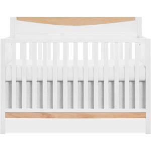 imageDream On me Emerson 5in1 Convertible FullSize Baby Crib in White ampamp Vintage Oak GreenGuard Gold ampamp JPMA Converts to Toddler Day ampamp FullSize Bed NonToxic Paint Safe Sleep Environment