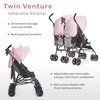 image:imageDream On Me Twin Venture Umbrella Stroller in Red Multi Backrest Positions Adjustable amp Removable Canopy Double Stroller 360Swivel Wheels with LocksPink