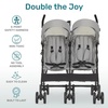 image:imageDream On Me Twin Venture Umbrella Stroller in Red Multi Backrest Positions Adjustable amp Removable Canopy Double Stroller 360Swivel Wheels with LocksLight Gray