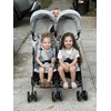 image:imageDream On Me Twin Venture Umbrella Stroller in Red Multi Backrest Positions Adjustable amp Removable Canopy Double Stroller 360Swivel Wheels with LocksLight Gray