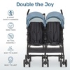 image:imageDream On Me Twin Venture Umbrella Stroller in Red Multi Backrest Positions Adjustable amp Removable Canopy Double Stroller 360Swivel Wheels with LocksLight Blue