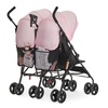 image:imageDream On Me Twin Venture Umbrella Stroller in Red Multi Backrest Positions Adjustable amp Removable Canopy Double Stroller 360Swivel Wheels with LocksPink