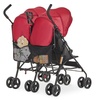 image:imageDream On Me Twin Venture Umbrella Stroller in Red Multi Backrest Positions Adjustable amp Removable Canopy Double Stroller 360Swivel Wheels with LocksRed