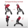 image:imageDream On Me Twin Venture Umbrella Stroller in Red Multi Backrest Positions Adjustable amp Removable Canopy Double Stroller 360Swivel Wheels with LocksRed