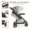 image:imageEvolur Breeze Stroller in Grey Adjustable Backrest amp Canopy Compact Fold Lightweight BabyToddler Stroller with Storage BasketGray