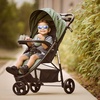 image:imageEvolur Breeze Stroller in Grey Adjustable Backrest amp Canopy Compact Fold Lightweight BabyToddler Stroller with Storage BasketGreen