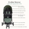 image:imageEvolur Breeze Stroller in Grey Adjustable Backrest amp Canopy Compact Fold Lightweight BabyToddler Stroller with Storage BasketGreen