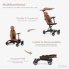 image:imageEvolur Cruise Rider Stroller with Canopy Lightweight Umbrella Stroller with Compact Fold Easy to Carry Travel Stroller  CognacCognac